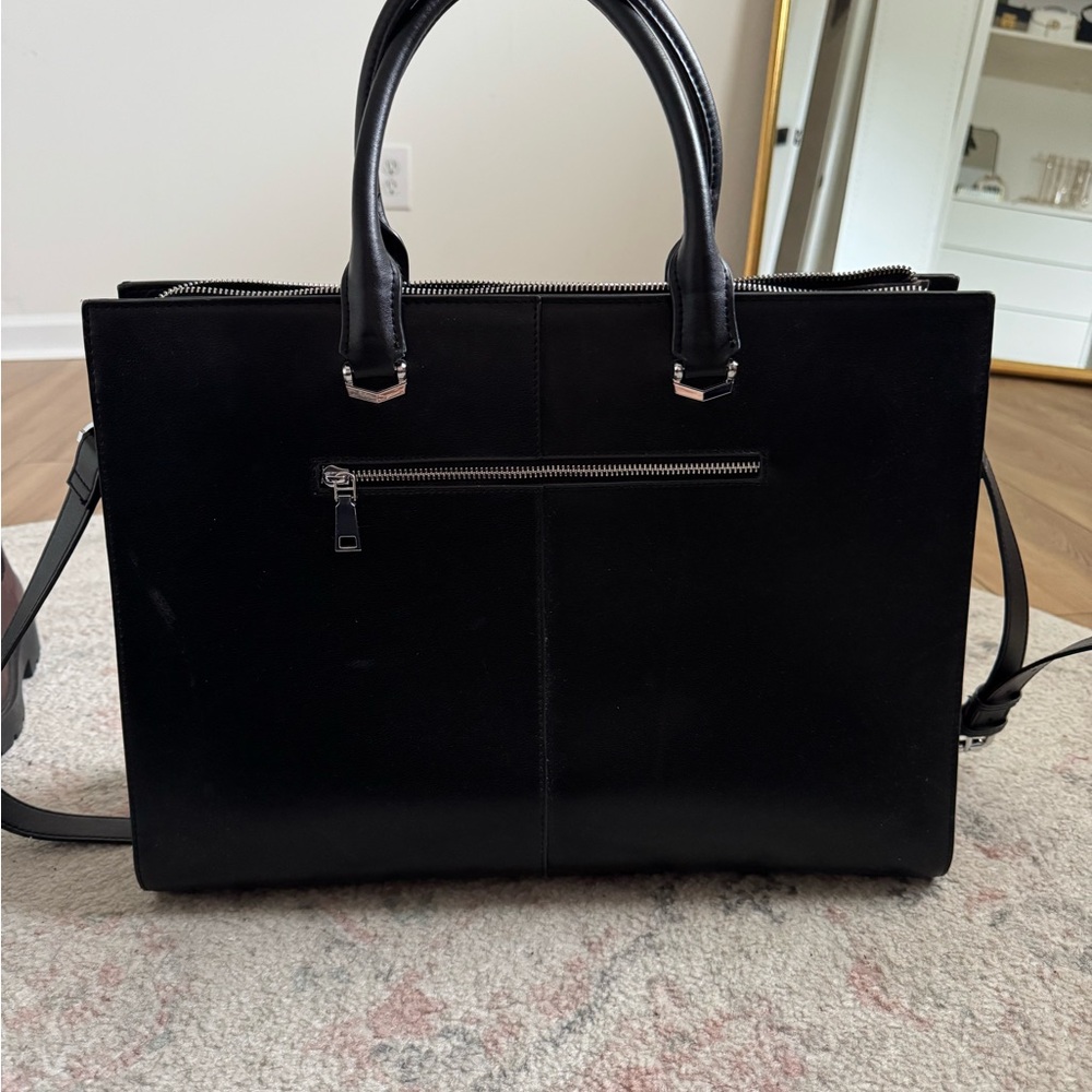 Elegant Black Leather Work Bag